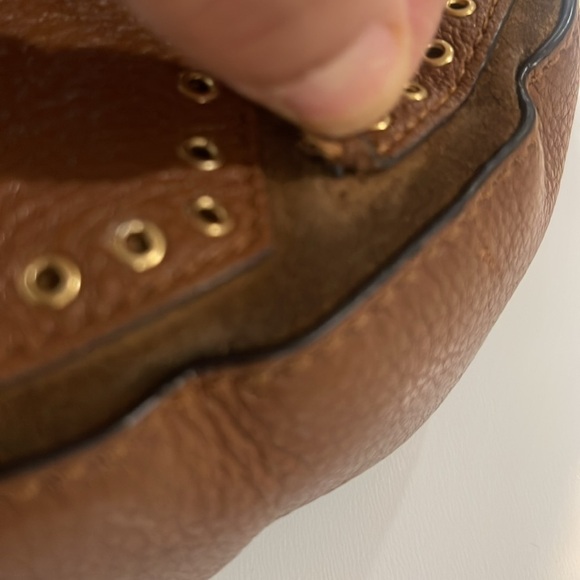 MK Michael Kors Brooklyn Grommet Leather Suede Hobo Crossbody Bag Caramel brown - Picture 13 of 17